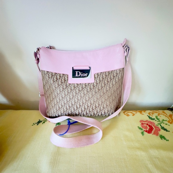Christian Dior Pink Monogram Canvas Diorissimo Street Chic Messenger Bag - Picture 1 of 16